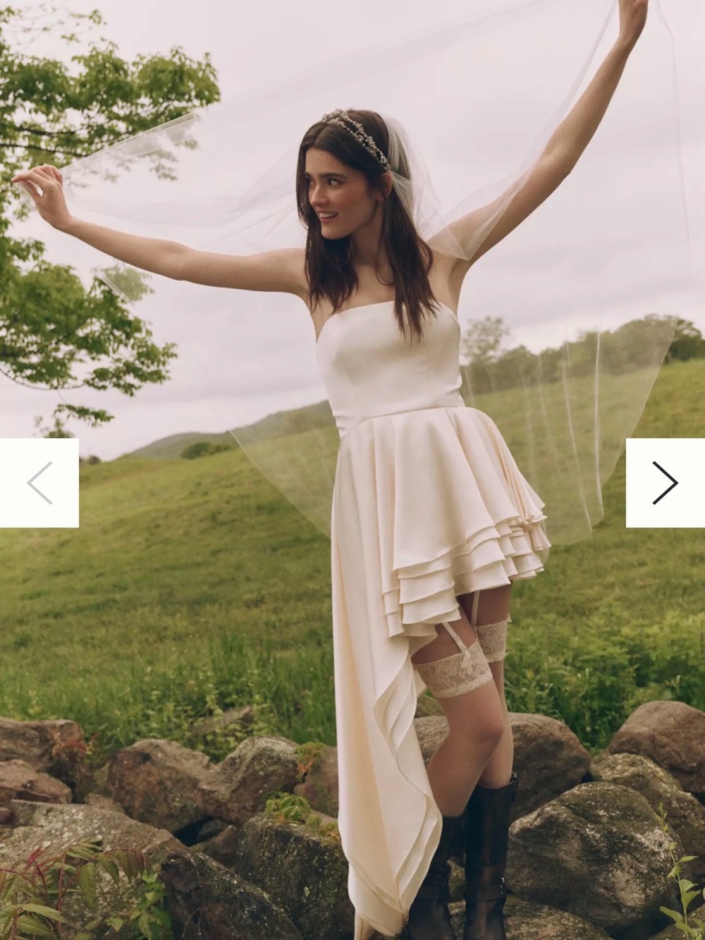 Bronx and Banco Ivory Asymmetrical Strapless Mini Dress